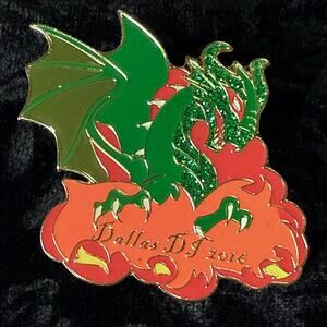 Dallas DJ 2016 Lapel Pin Green Orange Enamel Dragon Commemorative Collectible